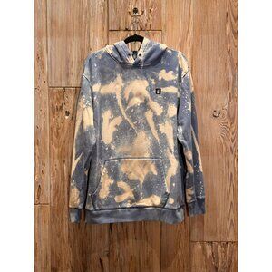 Volcom XXL Custom Bleached Mens Pullover Hoodie Blue & Cream